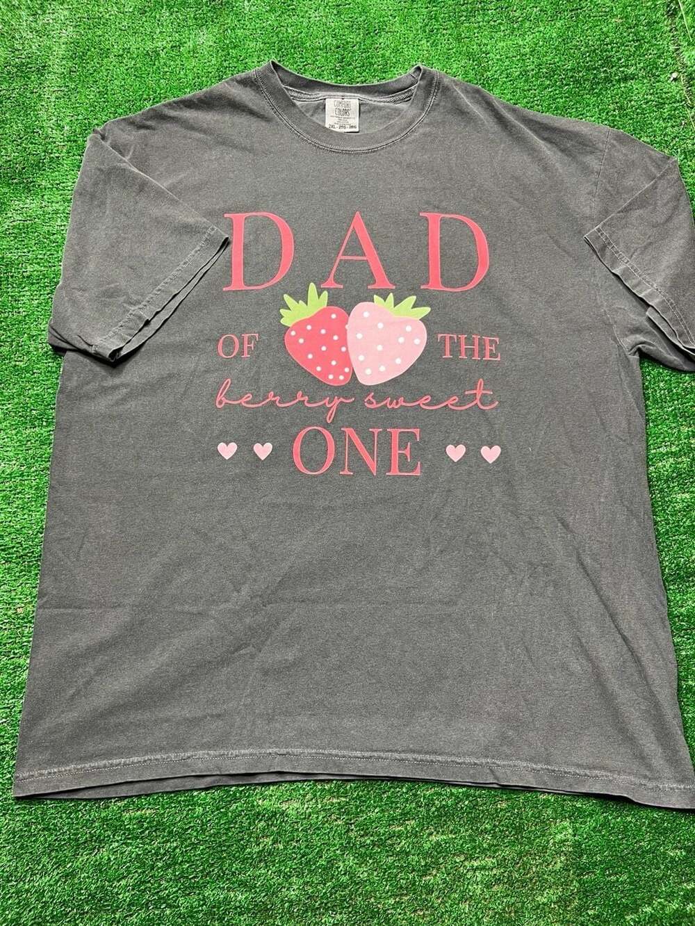 Comfort Colors Dad Of The Berry Sweet One Strawberry First Birthday T-Shirt